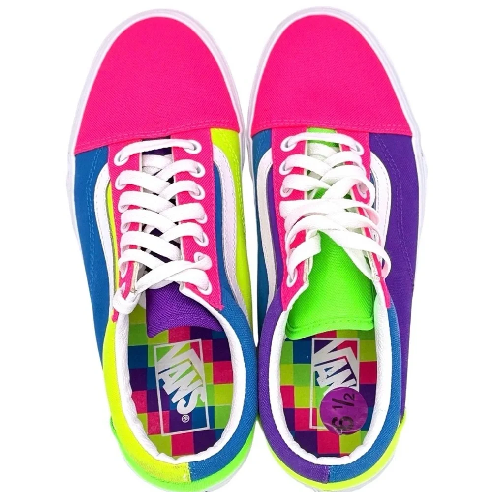 Vans Old Skool 'Color Block' Neonmlttrwht - Picture 1 of 9